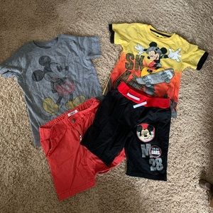 Kids Disney Shirts &Shorts Lot (4T)
